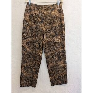Briggs Womens Animal Print Trousers Leopard Print Pants Size 10 Excellent